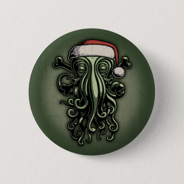Cthulhu Claus 6 Cm Round Badge (Front)