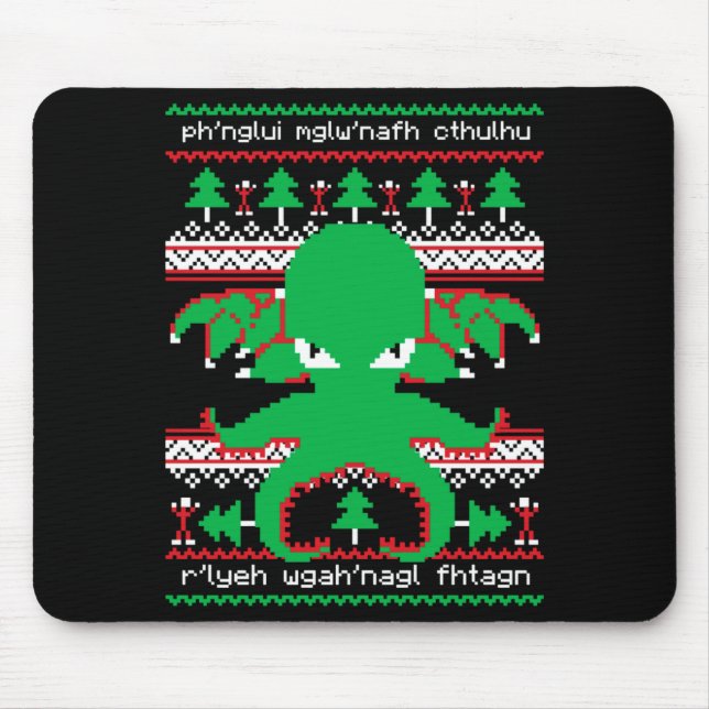 Cthulhu Cultist Christmas Cthulhu Ugly Christmas S Mouse Mat (Front)