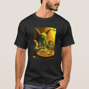 Cthulhu Eating A Plate Of Tacos Cthulhu Eating Tac T-Shirt