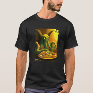 Cthulhu Eating A Plate Of Tacos Cthulhu Eating Tac T-Shirt