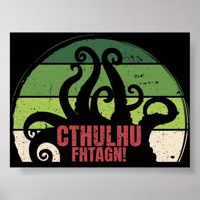 Cthulhu Fhtagn Vintage Poster (Front)