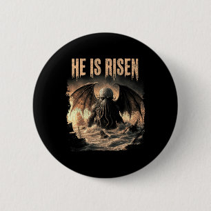 Cthulhu, He Is Risen, Vintage Easter Horror Cthulh 6 Cm Round Badge