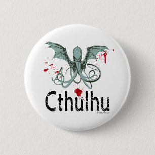 Cthulhu horror vector art 6 cm round badge