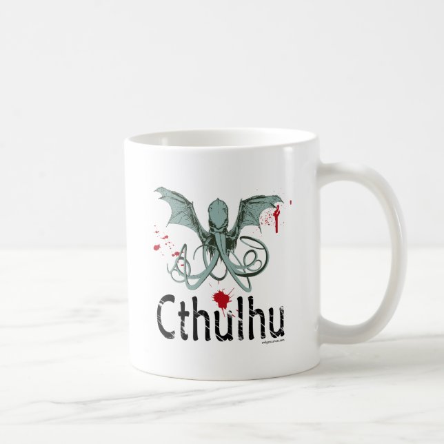 Cthulhu horror vector art coffee mug (Right)