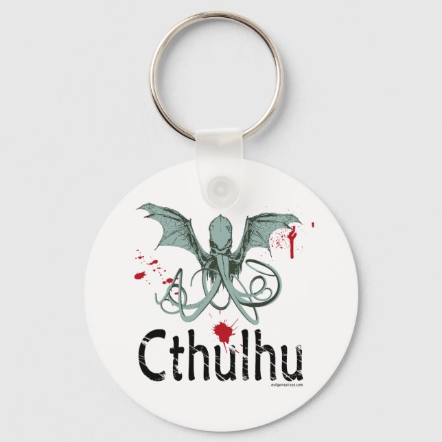 Cthulhu horror vector art key ring (Front)