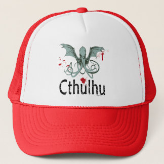 Cthulhu horror vector art trucker hat