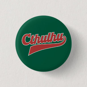Cthulhu League Script – Vintage Eldritch Lettering 3 Cm Round Badge
