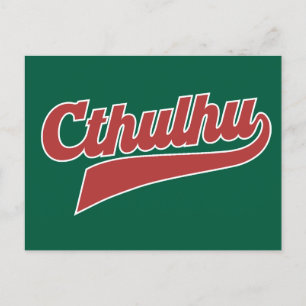 Cthulhu League Script – Vintage Eldritch Lettering Holiday Postcard