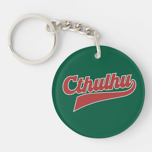 Cthulhu League Script – Vintage Eldritch Lettering Key Ring (Front)
