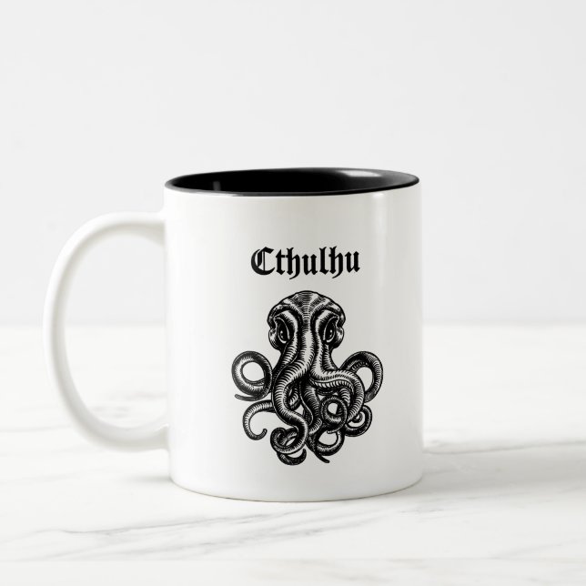 Cthulhu Lord - Saviour Lovecraft Two-Tone Coffee Mug (Left)