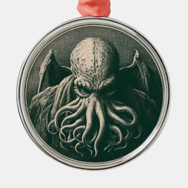 Cthulhu Lovecraft Horror Metal Tree Decoration (Front)