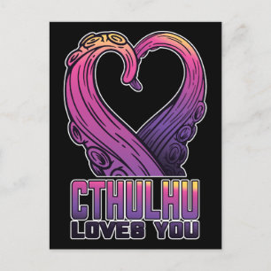 Cthulhu Loves You Tentacles Lovecraft Postcard