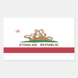 Cthulhu Republic California Flag Lovecraft Rectangular Sticker