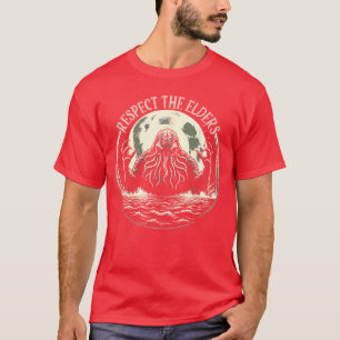 Cthulhu Respecthe Elders Vintage Cosmic Horror vin T-Shirt