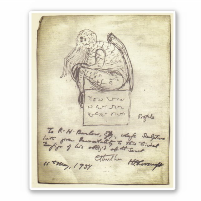 Cthulhu sketch by Lovecraft (Front)