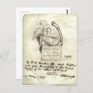 Cthulhu sketch by Lovecraft Postcard