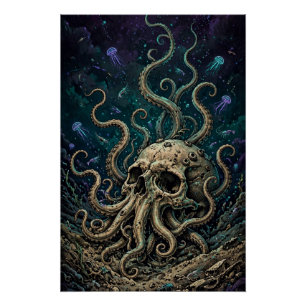 Cthulhu Skull — Deep One Rising Poster