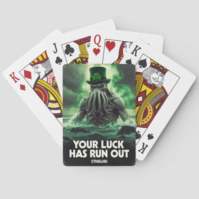Cthulhu St Patricks Day Luck Run Out  Playing Cards (Back)