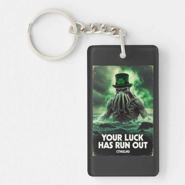 Cthulhu St Patricks Day Your Luck Has Run Out Key Ring (Front)