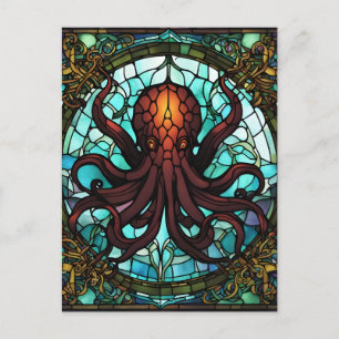 Cthulhu Stained Glass Postcard
