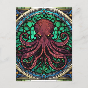 Cthulhu Stained Glass Postcard