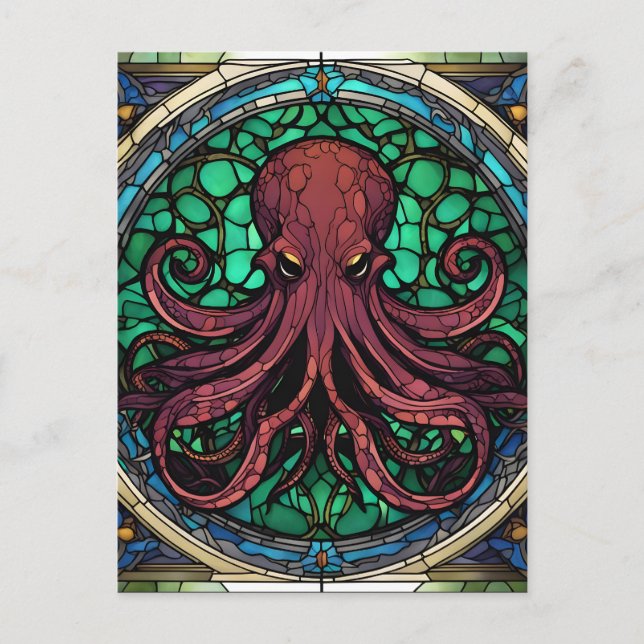 Cthulhu Stained Glass Postcard (Front)
