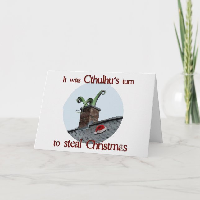 Cthulhu Steals Holiday Card (Front)