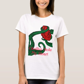 Cthulhu Stole My Heart Ladies T Shirt - Red Text