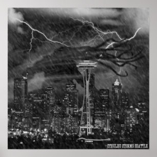 Cthulhu Storms Seattle Poster