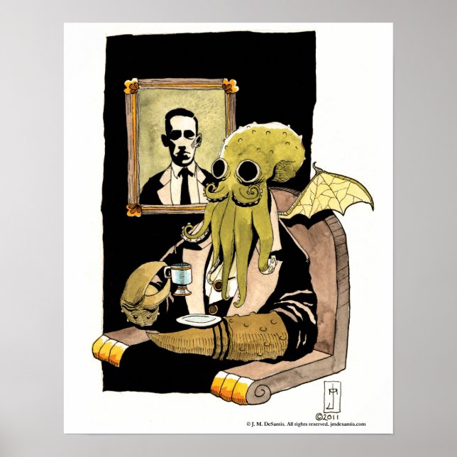 Cthulhu Taking Tea - Print (Front)