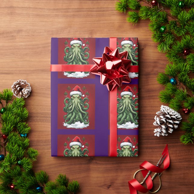 Cthulhu's Yuletide Reign: A Terrifying Christmas Wrapping Paper (Holiday Gift)