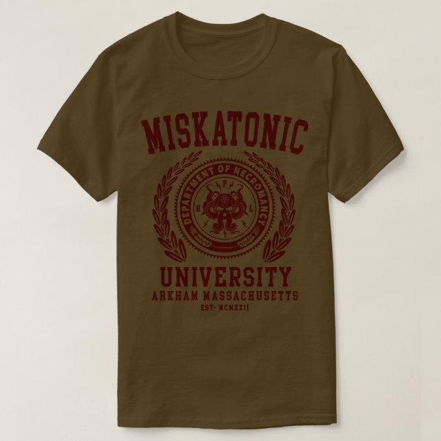 CTHULU AND LOVECRAFT MISKATONIC UNIVERSITY T-Shirt (Design Front)