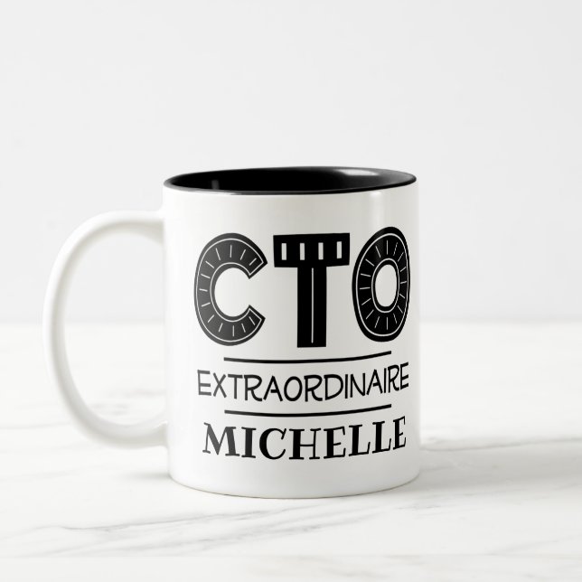 CTO Chief Technology Officer Two-Tone Coffee Mug (Left)