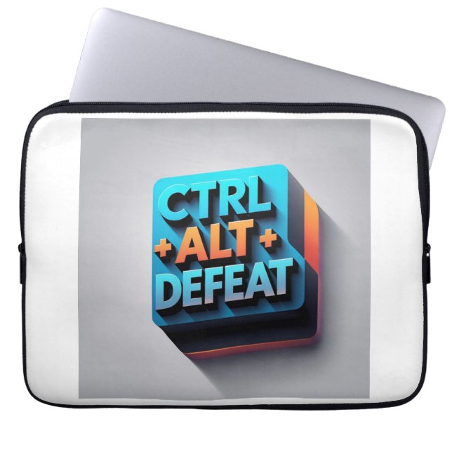 "Ctrl+Alt+Defeat" tongue-in-cheek Laptop Sleeve (Front)