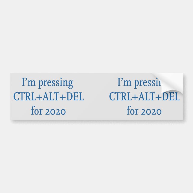 CTRL + ALT + DEL 2020 BUMPER STICKER (Front)