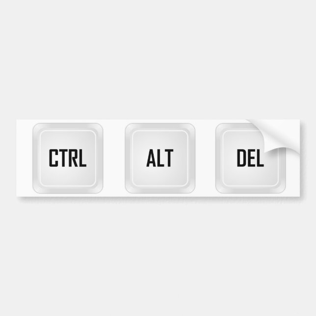 Ctrl Alt Del Bumper Sticker (Front)