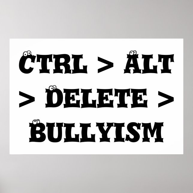 Ctrl > Alt > Delete > Bullyism - Anti Bully Poster (Front)
