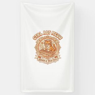 Ctrl Alt Meow Cat Gamer Tech Vintage Vector Art Sh Banner