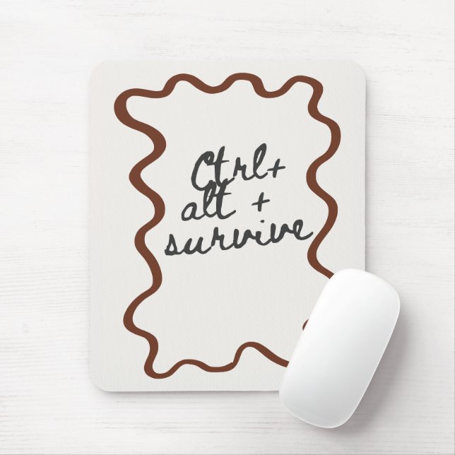 'Ctrl + Alt + Survive' Funny Coworker Gift  Mouse Mat (With Mouse)