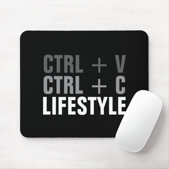 CTRL + C, CTRL + V Lifestyle Mouse Mat (With Mouse)