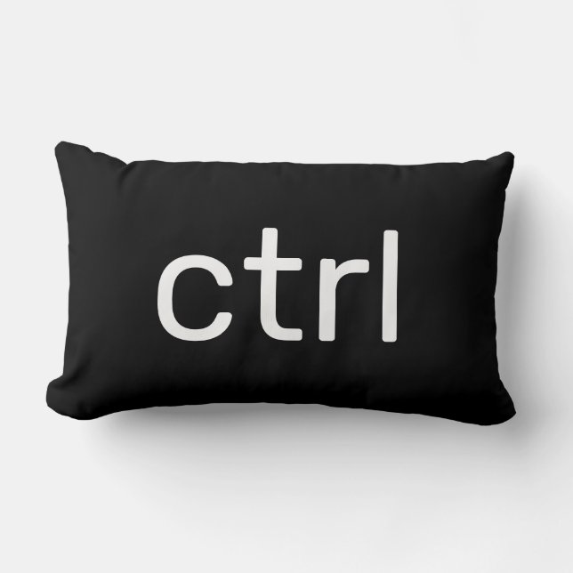 Ctrl Control Keyboard Command Black White Lumbar Cushion (Front)
