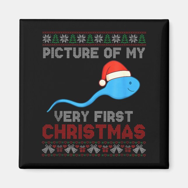 Cture Of My Very First Christmas Joke Funny Xmas  Magnet (Front)