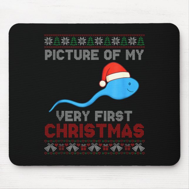 Cture Of My Very First Christmas Joke Funny Xmas  Mouse Mat (Front)