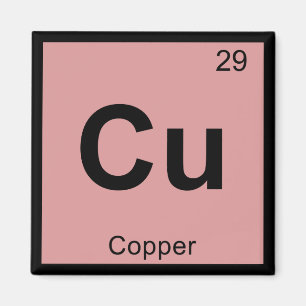 Cu - Copper Chemistry Periodic Table Symbol Magnet