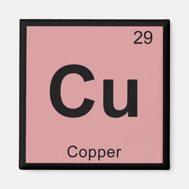 Cu - Copper Chemistry Periodic Table Symbol Magnet (Front)