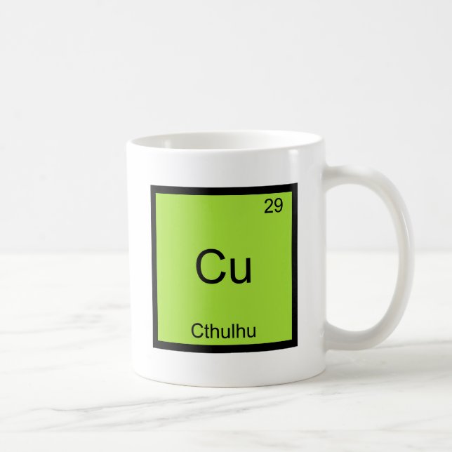 Cu - Cthulhu Funny Chemistry Element Symbol Tee Coffee Mug (Right)