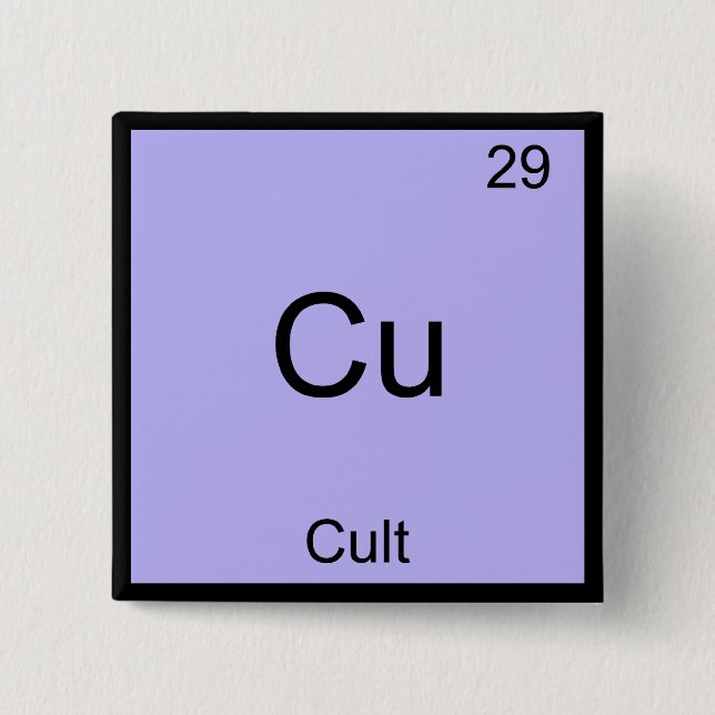 Cu - Cult Funny Chemistry Element Symbol T-Shirt 15 Cm Square Badge (Front)