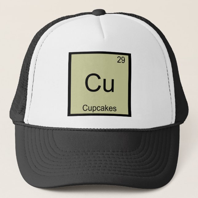 Cu - Cupcakes Funny Chemistry Element Symbol Tee Trucker Hat (Front)