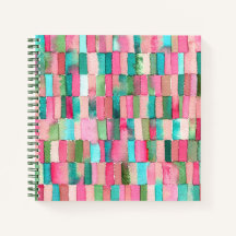 Cuaderno cuadrado con diseño de acuarela