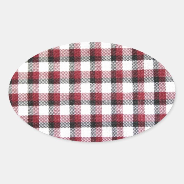 Cuadrille Red White and Black Style Oval Sticker (Front)